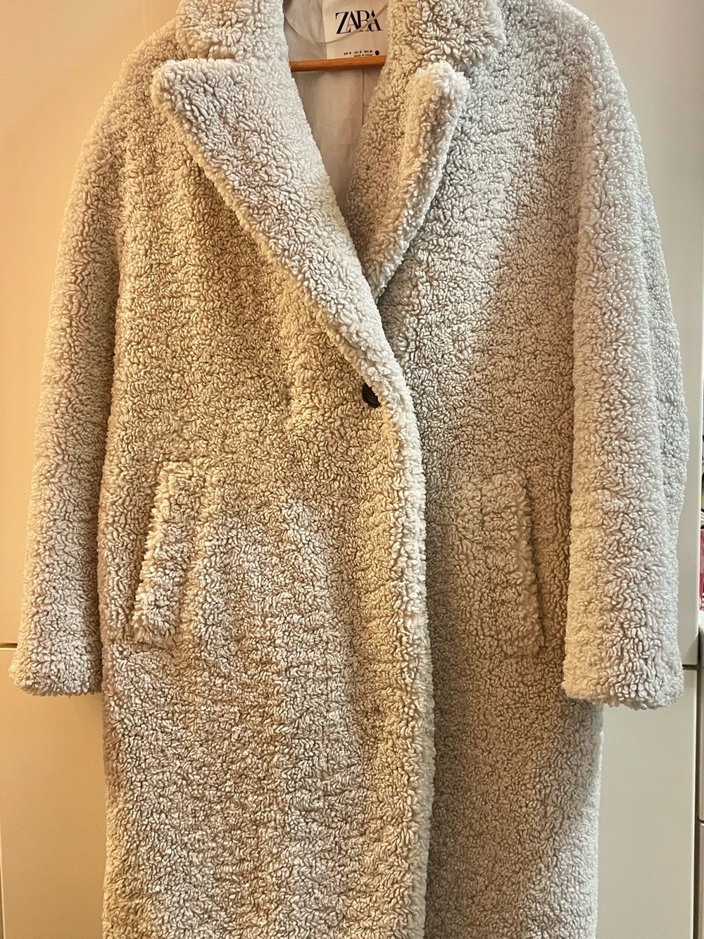 Zara Women's Faux Shearling Fleece
Teddy Coat Jacket Sz S Beige
Oversized